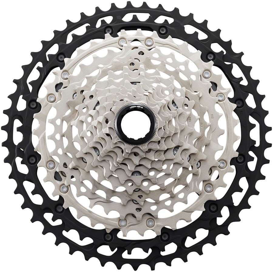 Shimano XT CS-M8100 Cassette – 12-Speed, 10-45t, Silver/Black, Micro Spline