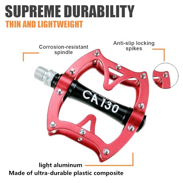 Aluminum Road MTB Mountain Bike XC Bicycle Pedal BMX Flat Pedals Bearings 1 pair