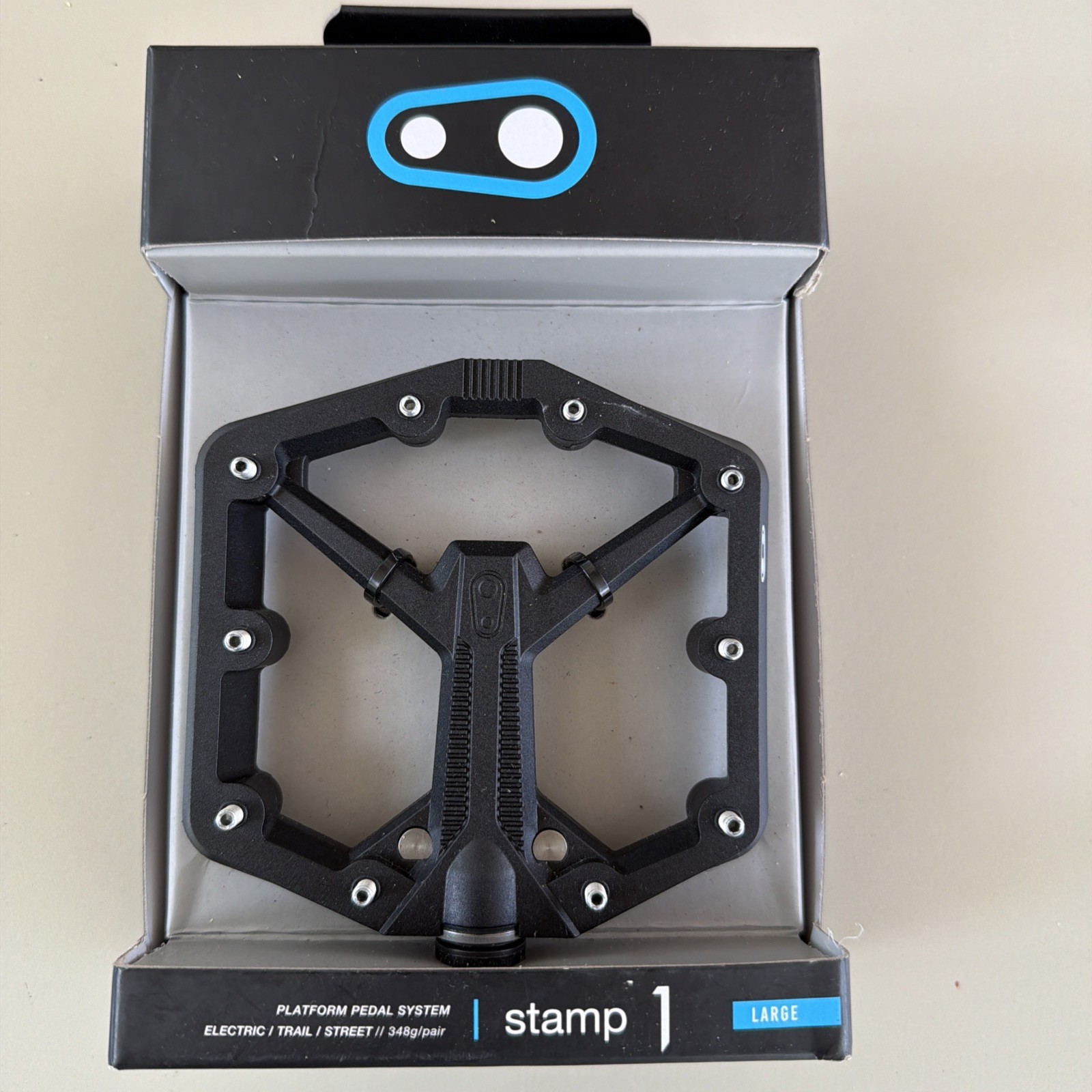 Crank Brothers Stamp 1 Platform MTB Mountain Bike Pedals v2 Large Black
