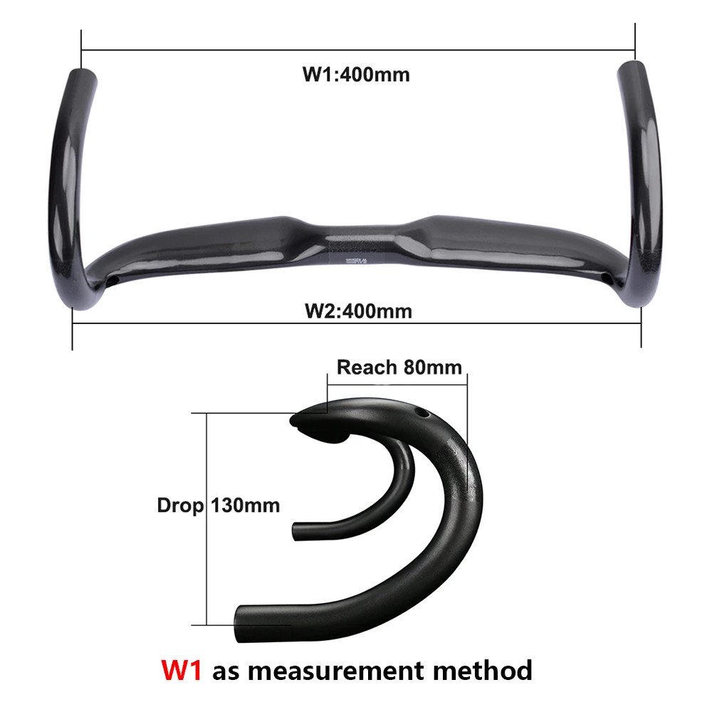 Road Bike Cycling 3K Glossy Internal Routing Carbon Handlebar 400/420/440mm