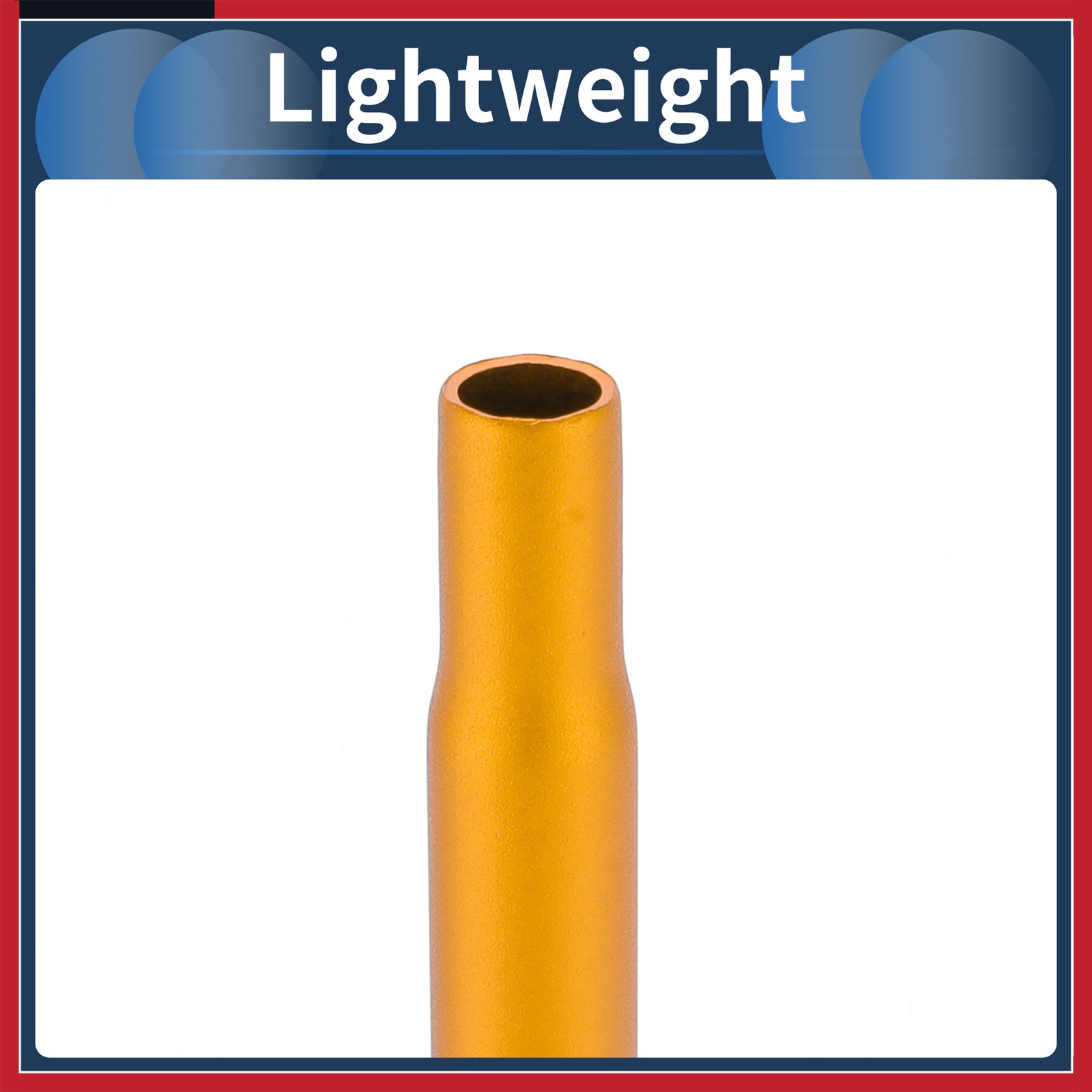 Bike Seats Posts 25.4x400mm Lightweight Post Seats Tube Gold Tone Aluminum Alloy