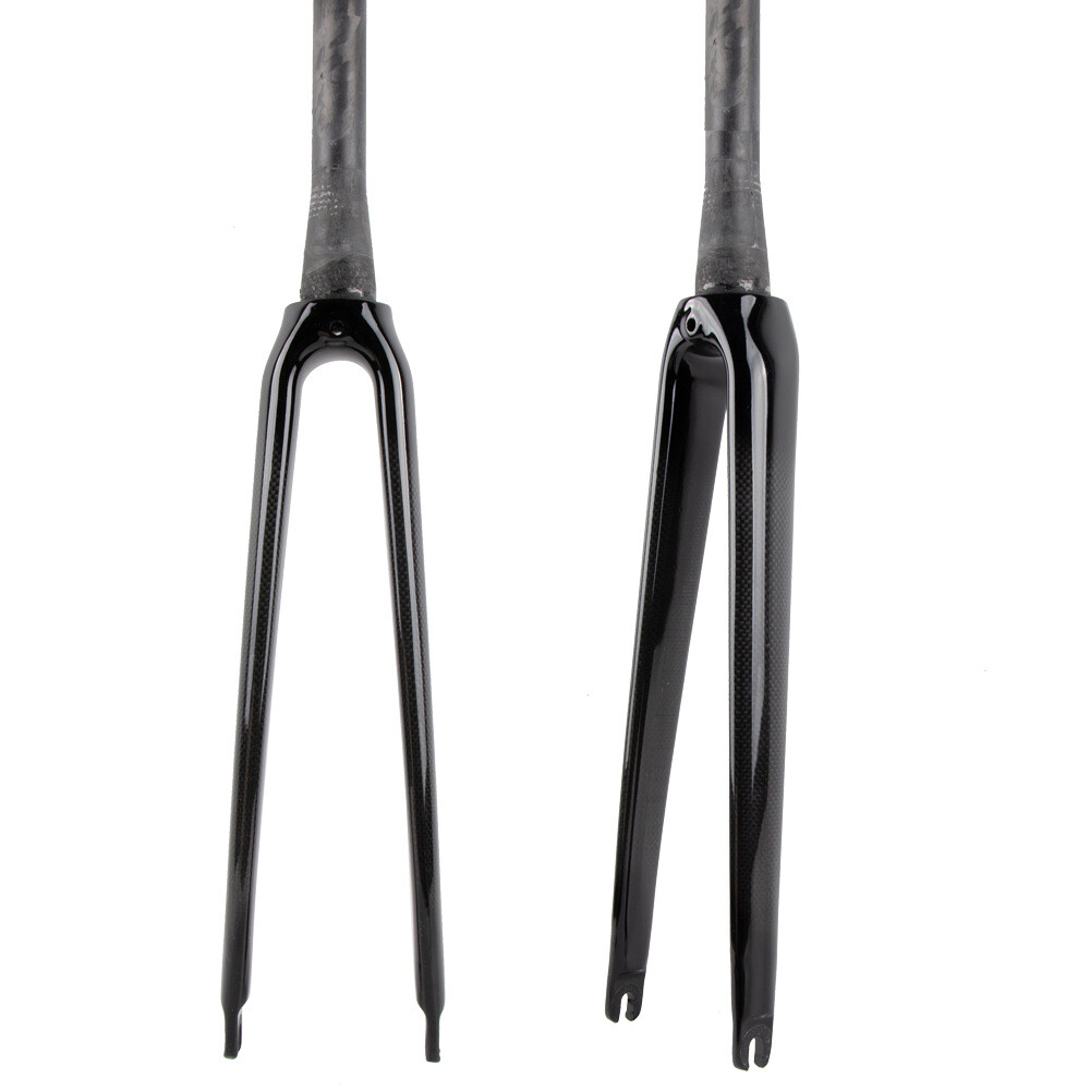 Carbon Fiber Road Bike Fork Straight/Cone Tube Rigid Bicycle Fork 700C 28.6mm