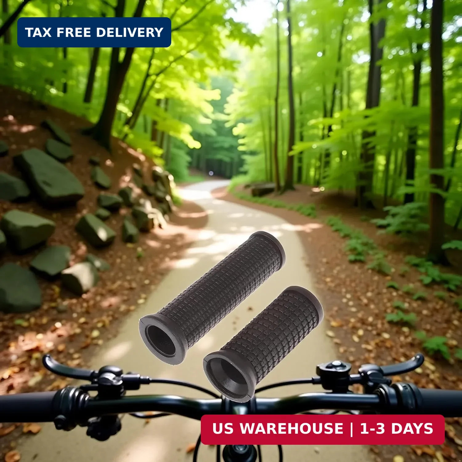 2PCS Bike Long/Short Handlebar Grips for Twising Shifter, Shockproof 1, Black