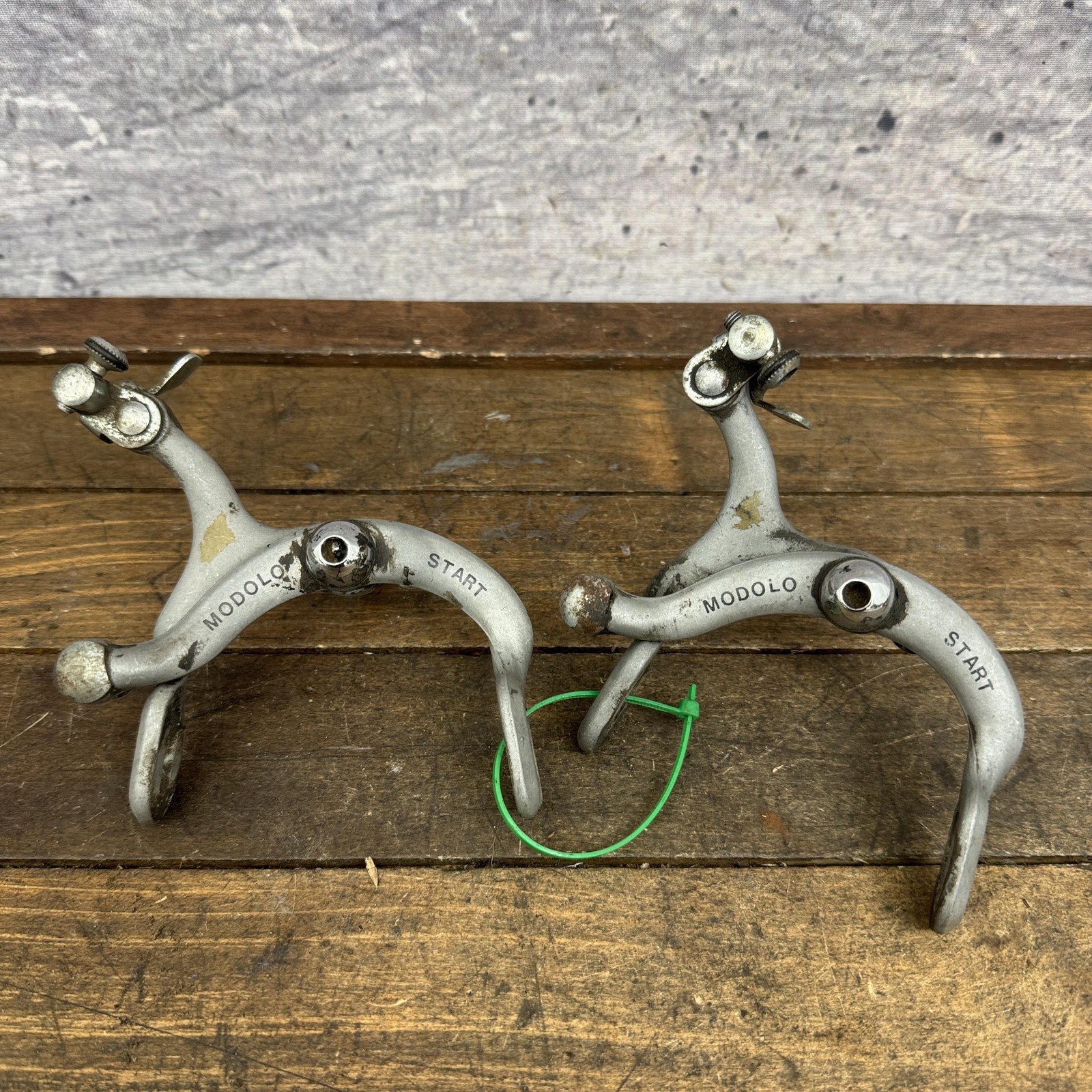 Vintage Modolo Start Side Pull Silver Caliper Brake Set Road Bike F/R Pair Wear
