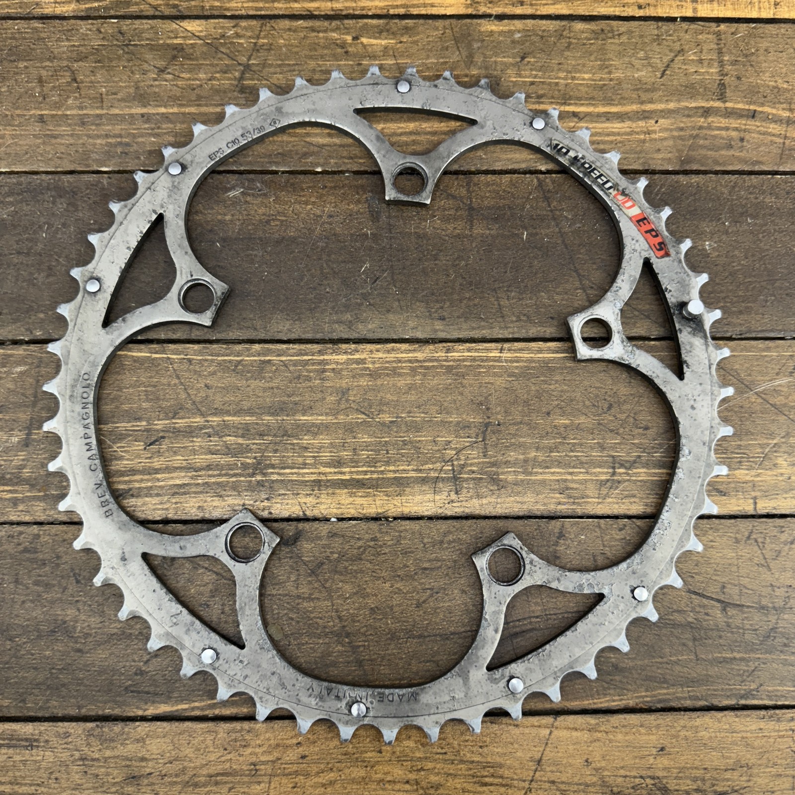Vintage Campagnolo 10 Speed Chainring 53T 135mm BCD Made in Italy Road Bike EPS