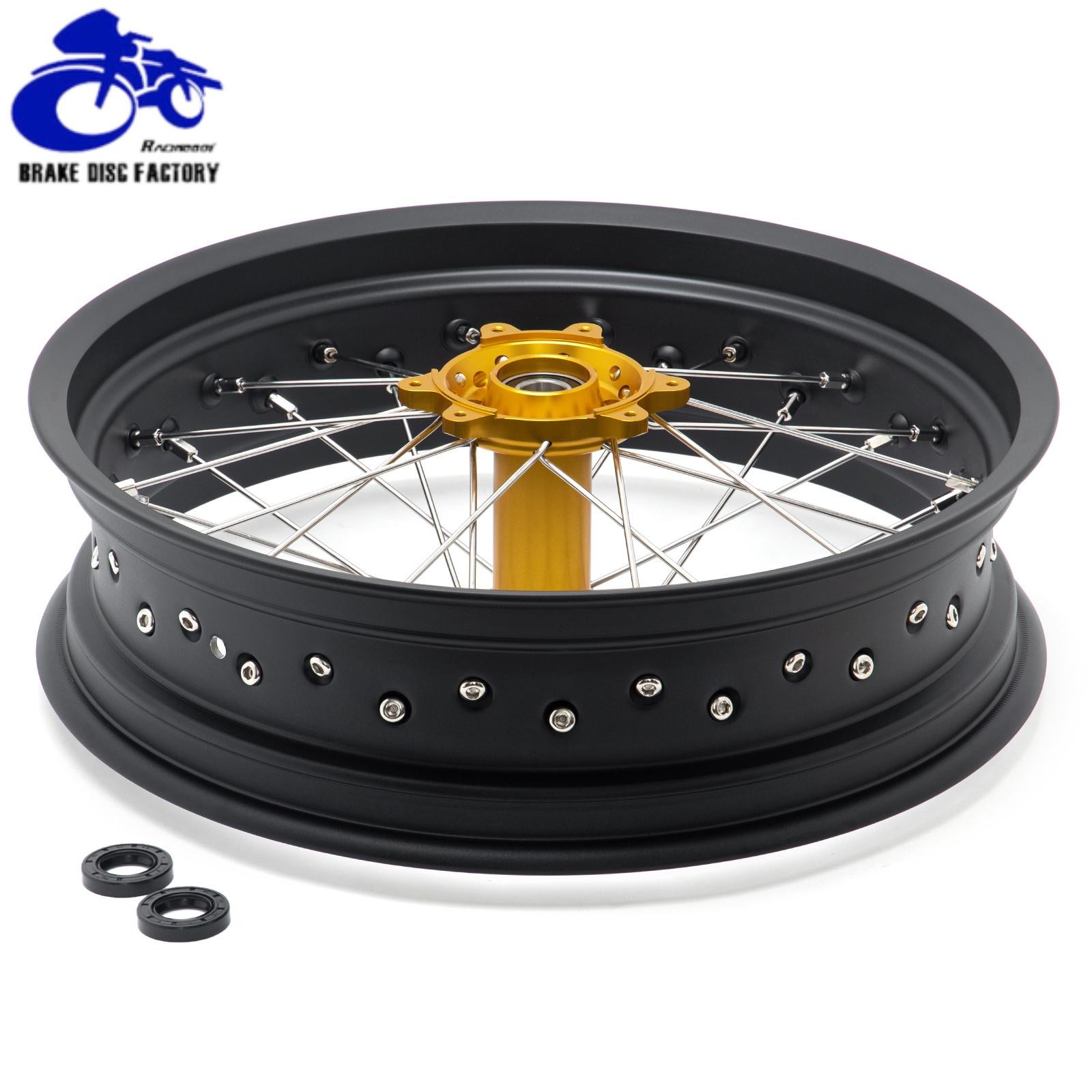 17*3.5/17*4.25 Spoked Wheel Gold Hub Set For SURRON UB Ultra Bee Supermoto eBike