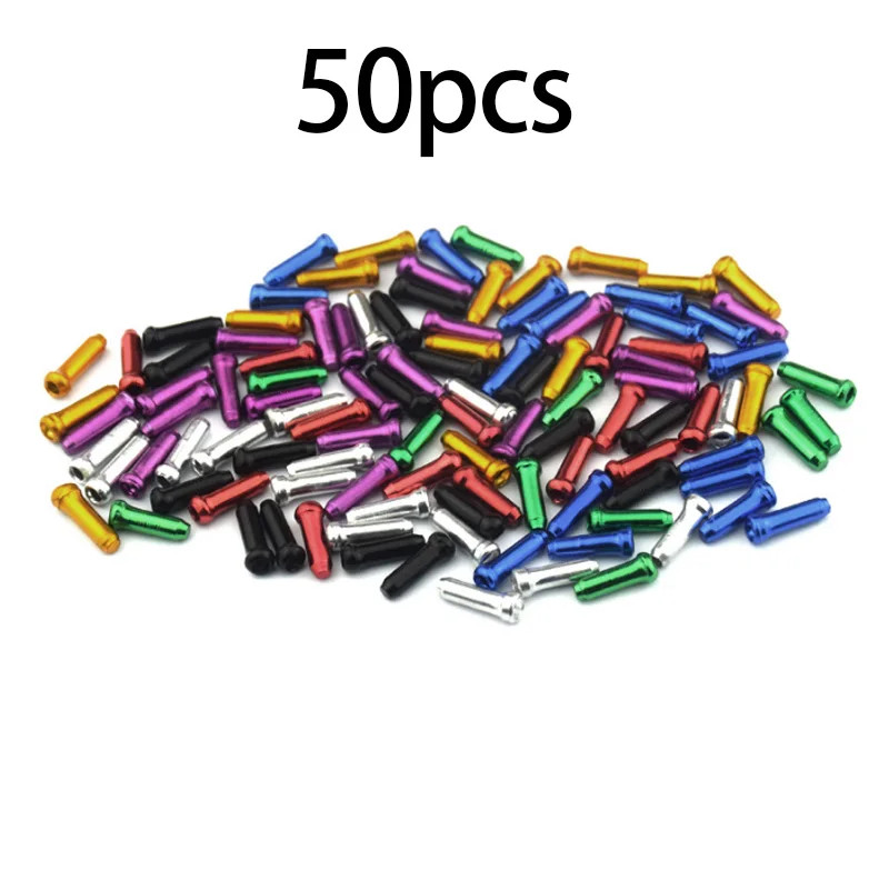 50/100Pcs Bicycle Cable End Caps Aluminum Alloy Bike Brake Shifter Cable Tips Wi