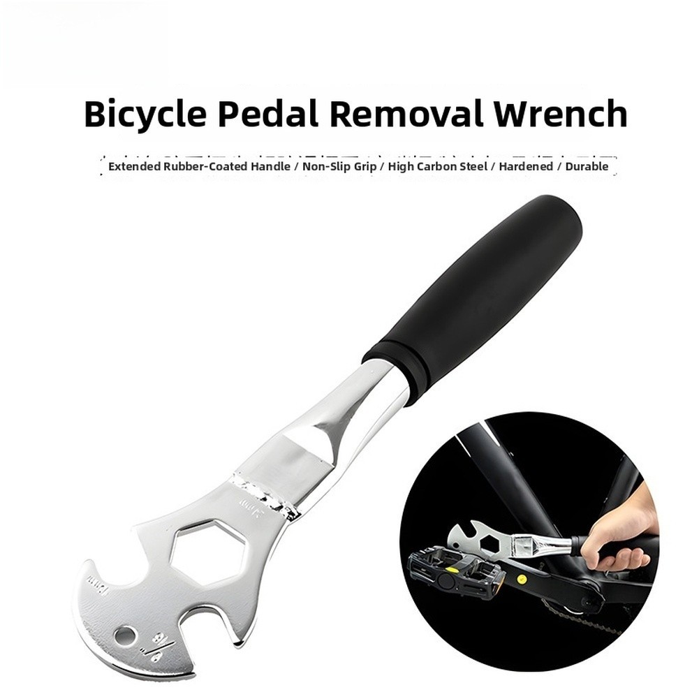High Carbon Steel Bicycle Wrench 15mm Jaw 24mm Hex Socket Non Slip Grip