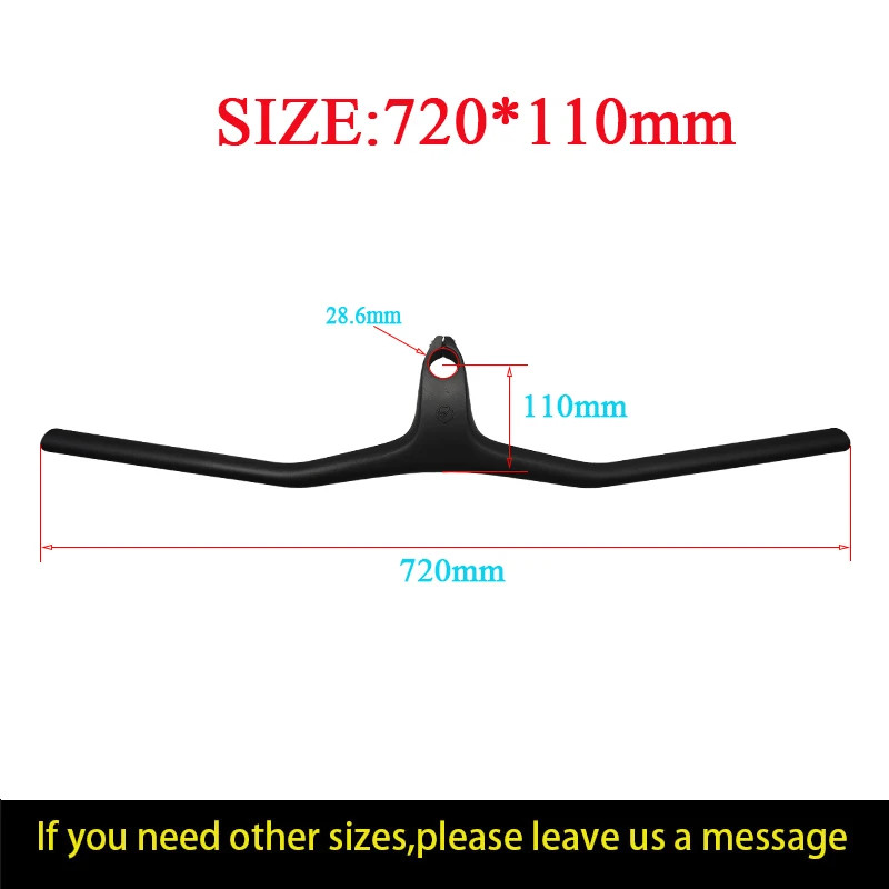 XC Mountain Bicycle Riser/Flat Handlebar Carbon Integrated Handlebar 660mm-780mm