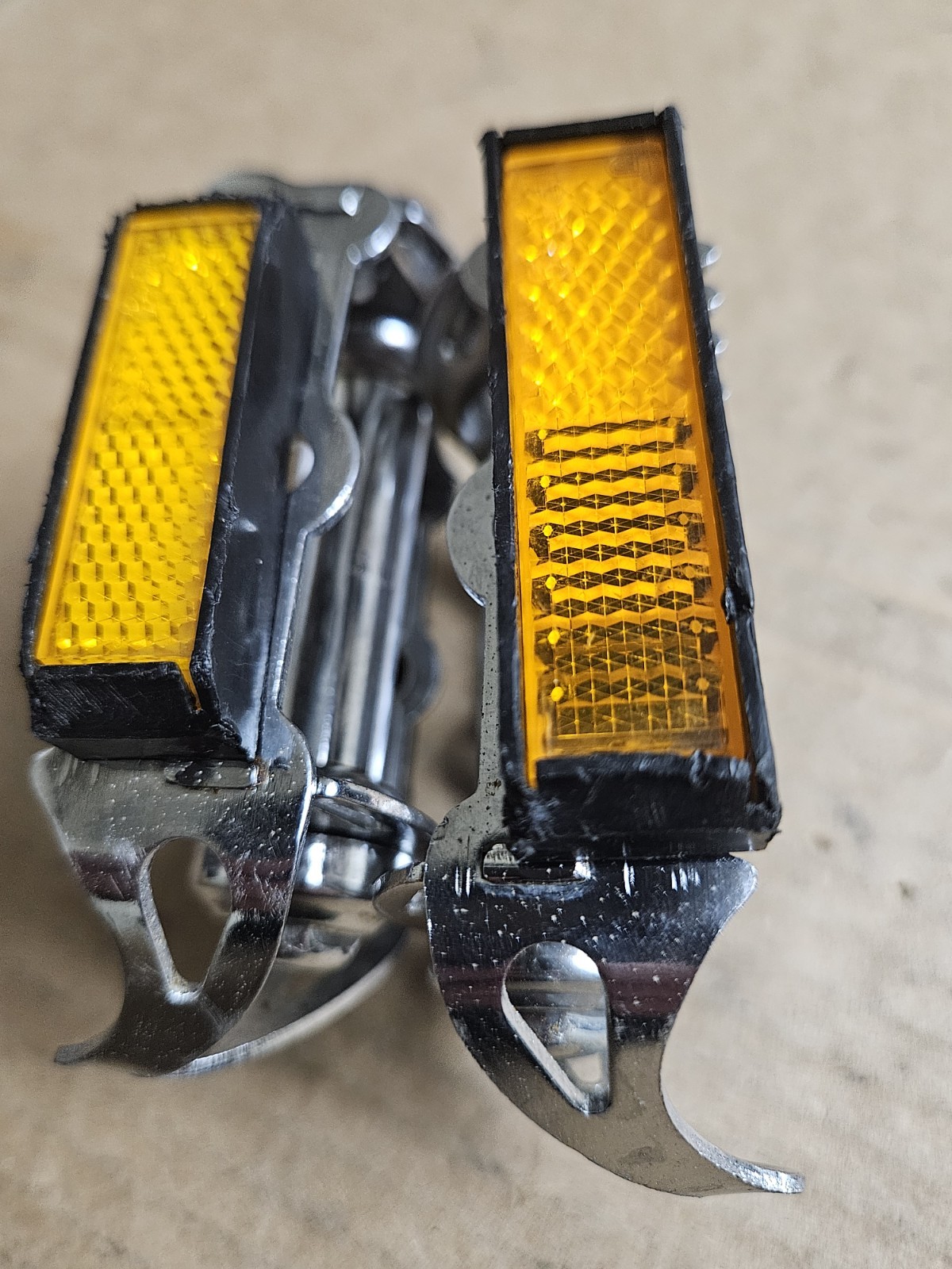 Vintage 70s Raleigh 501 Bike Pedals, set, 9/16″, steel, quill, Road Touring