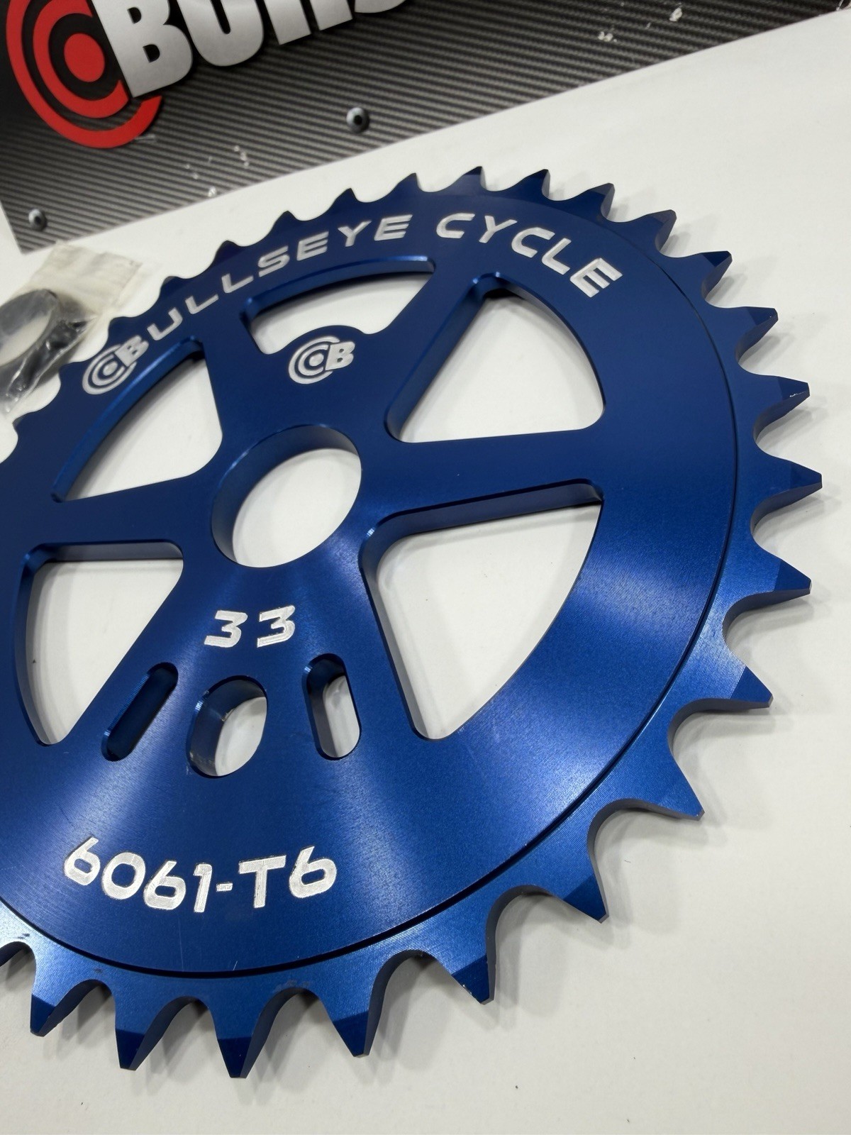 Bullseye USA 33t Sprocket Anodized Blue Race Works New School BMX 33 Tooth