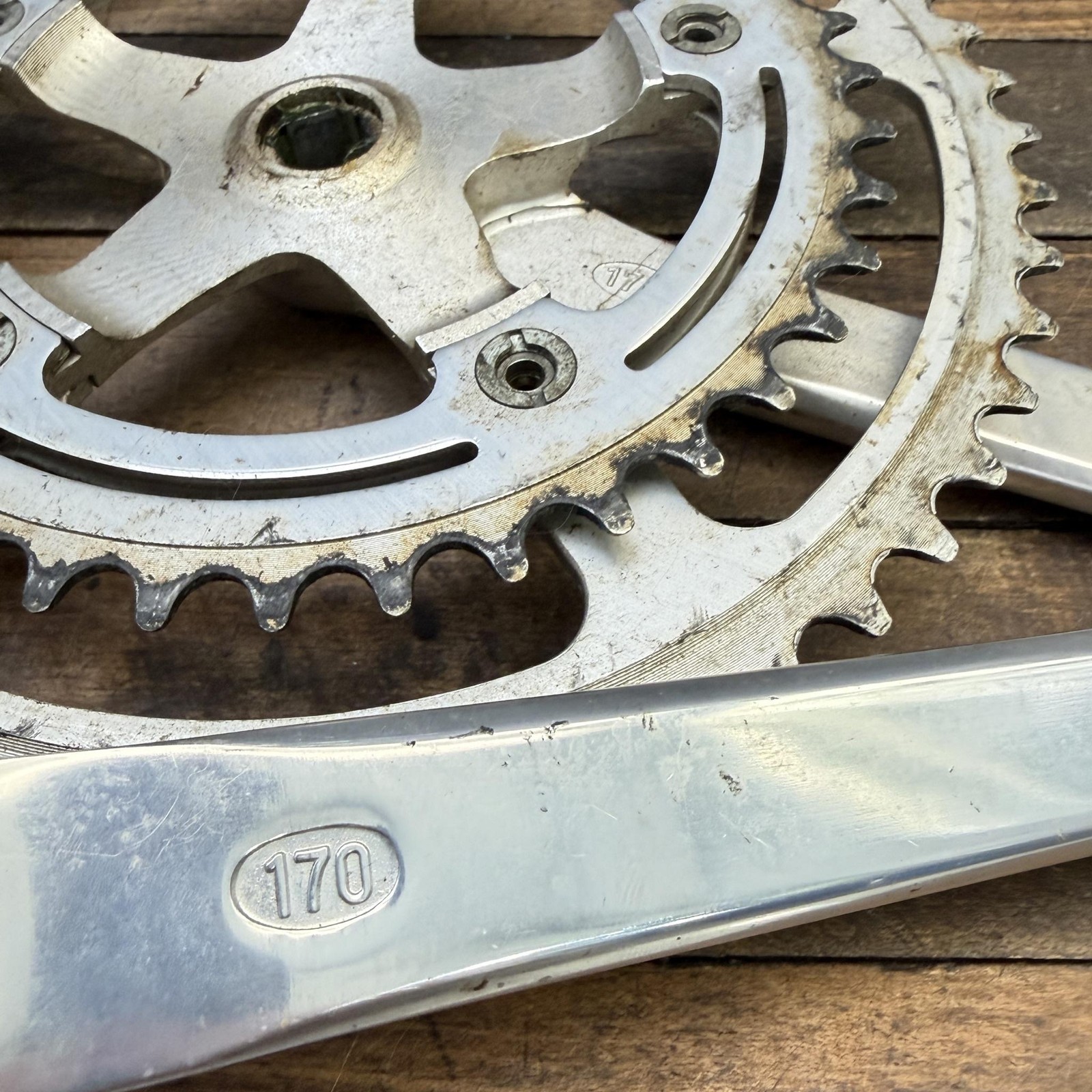 Vintage SR Double Crankset 170mm 118 BCD 52/40T Road Bike Fits 70s Trek