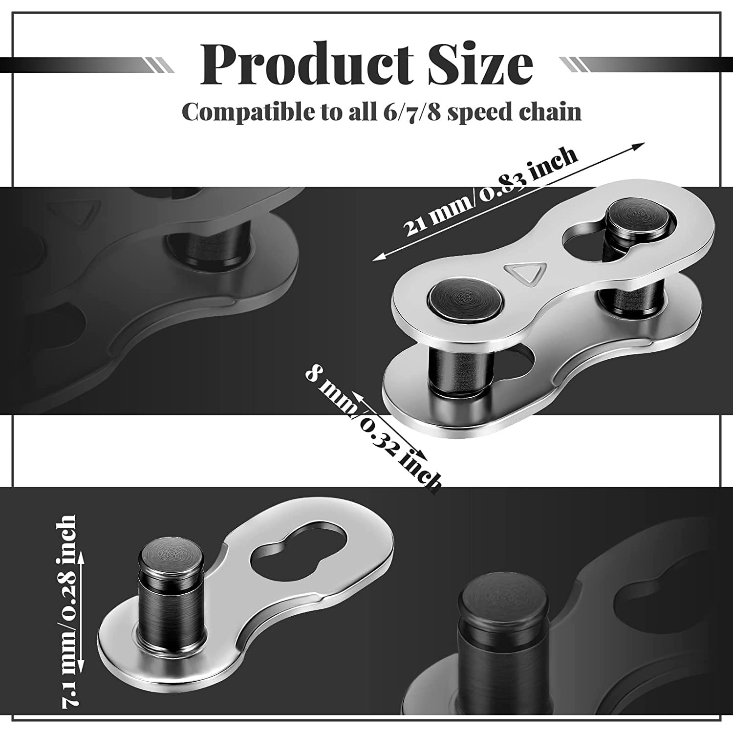5 Pairs Bike Chain Quick Missing Link for 1/6/7/8/9/10/11/12 Speed Chain Reus…