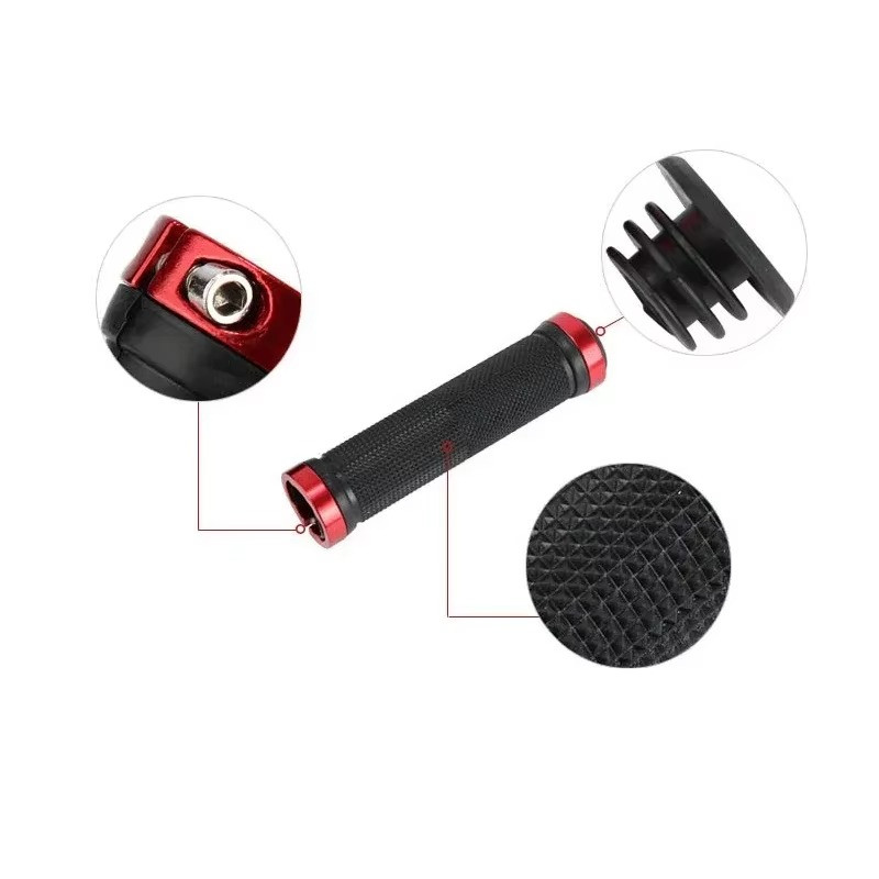 Ergonomic Rubber Bicycle Handlebar MTB Mountain Bike Grips Cycling Lock-On Ends