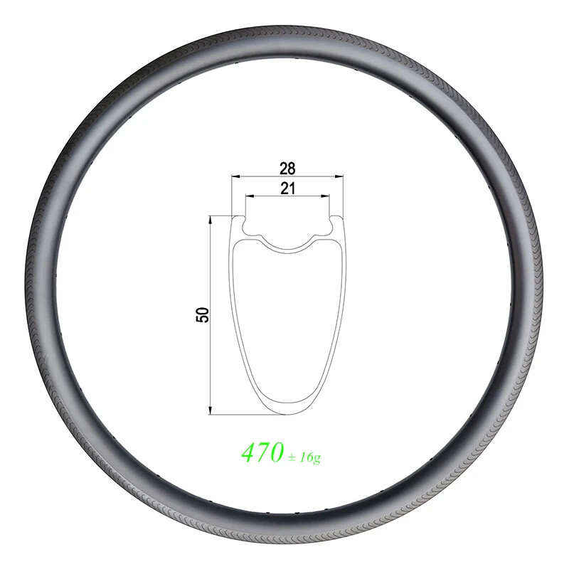 700c Road Bike Carbon Rim 28mm Wide 21mm Inner 50mm Depth Clincher Tubeless