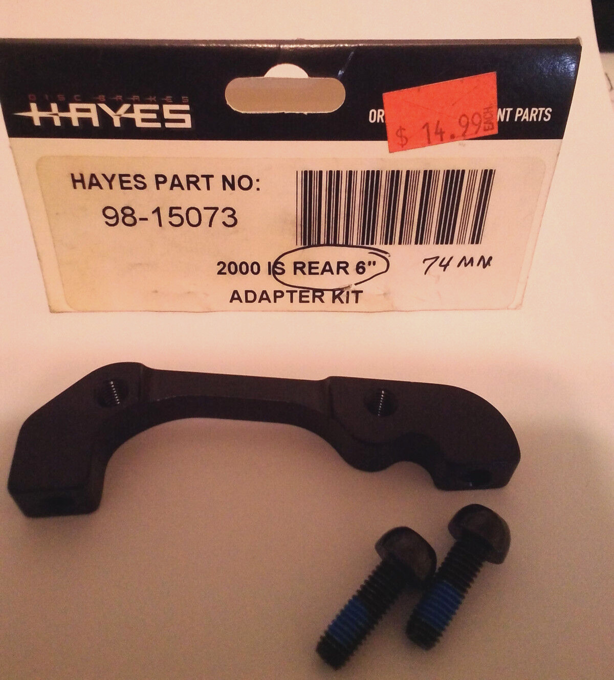 HAYES DISC BRAKE 2000 IS REAR 6″ ADAPTER KIT NO. 98-15073