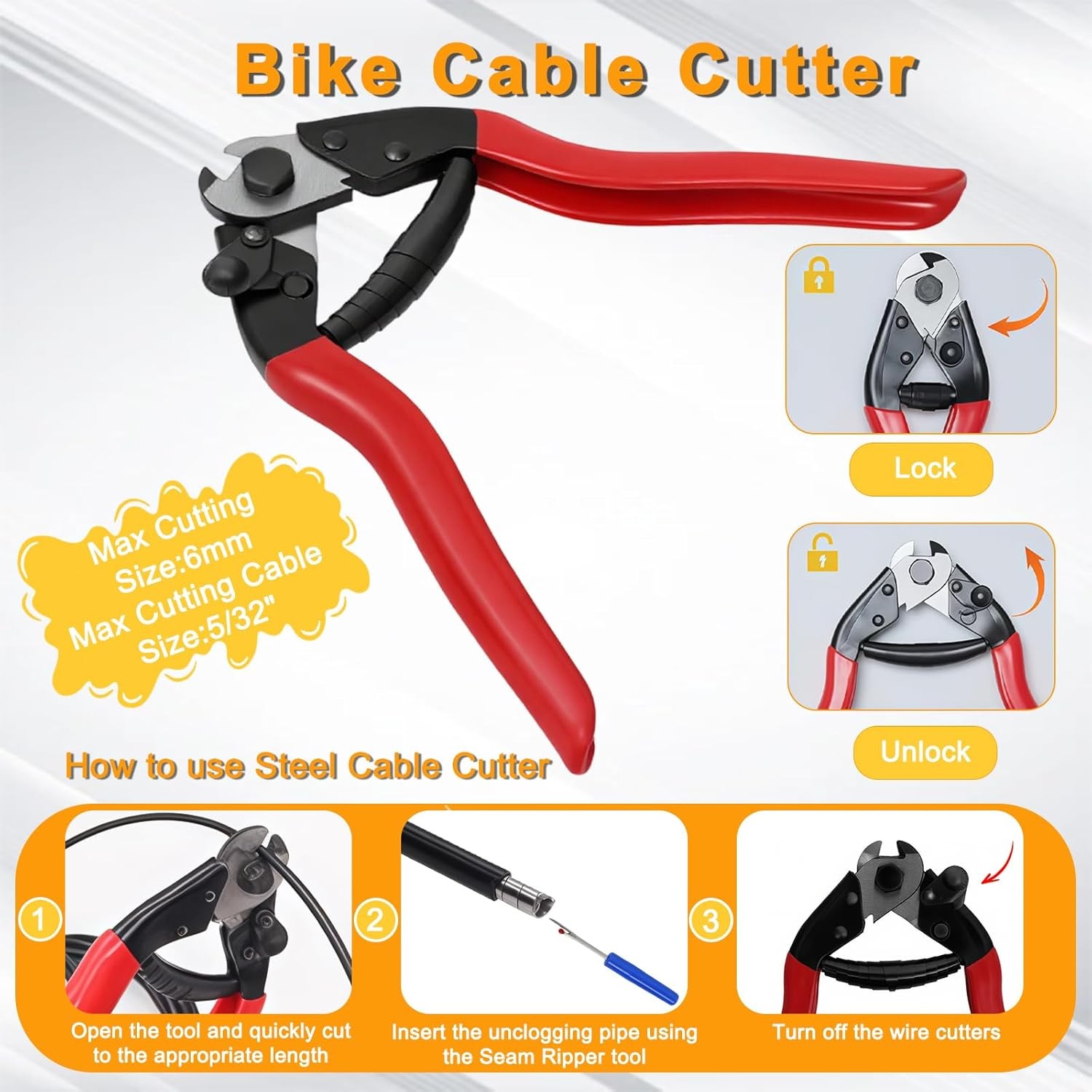 Stainless Steel Wire Cutter Bike Brake and Shifter Derailleur Cable Housing Kit,