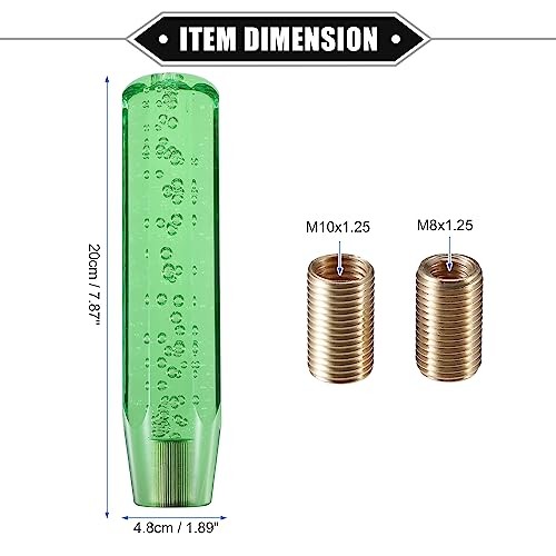 Gear Shift Knob Stick, 20cm Faux Crystal Transparent Bubble Gear Shifter Green