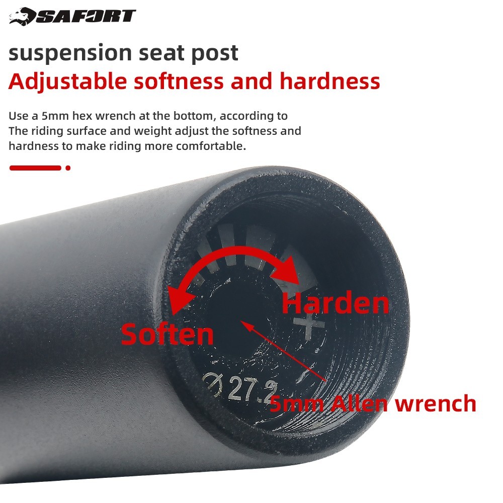 Safort Suspension Seatpost 27.2 30.9 31.6mm MTB Bike/eBike Seatpost AD-SP18-USS