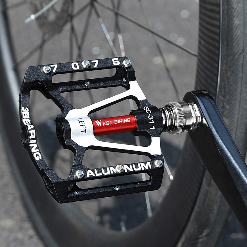 Quick Release Bicycle Pedals 3 Sealed Bearing Aluminum Bike Pedals Black a Pair