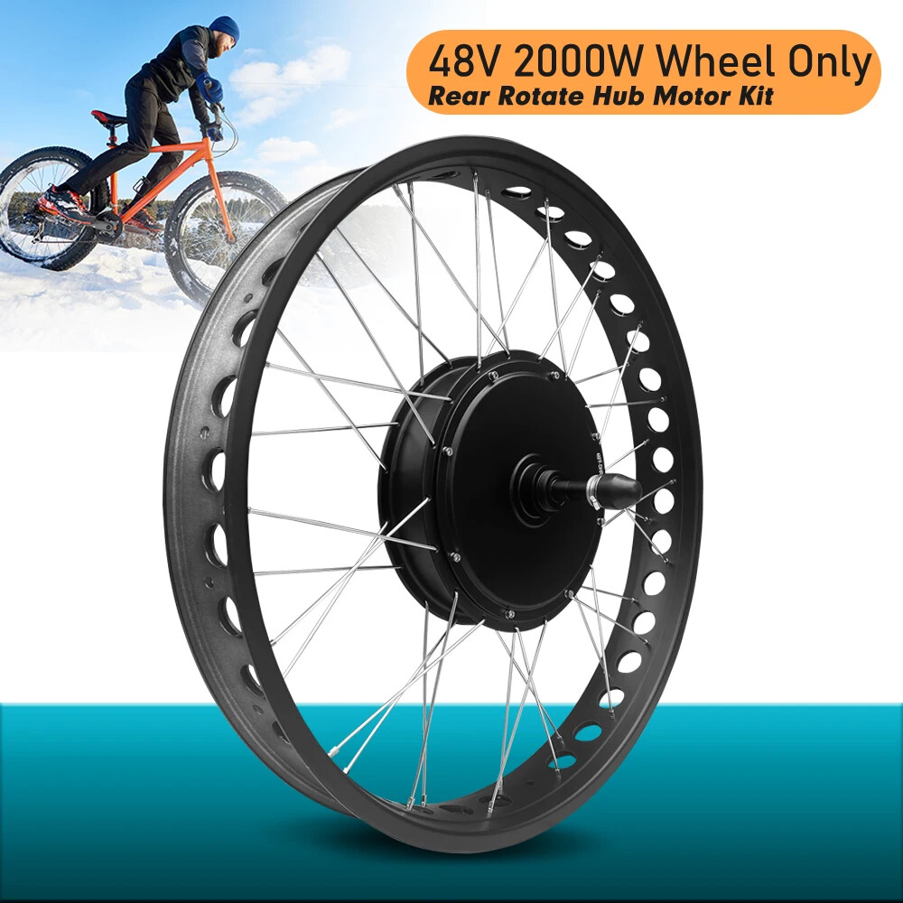 48V 2000W 20 24 26inch Snow Fat Electric Bike Brushless Rear Rotate Hub Motor