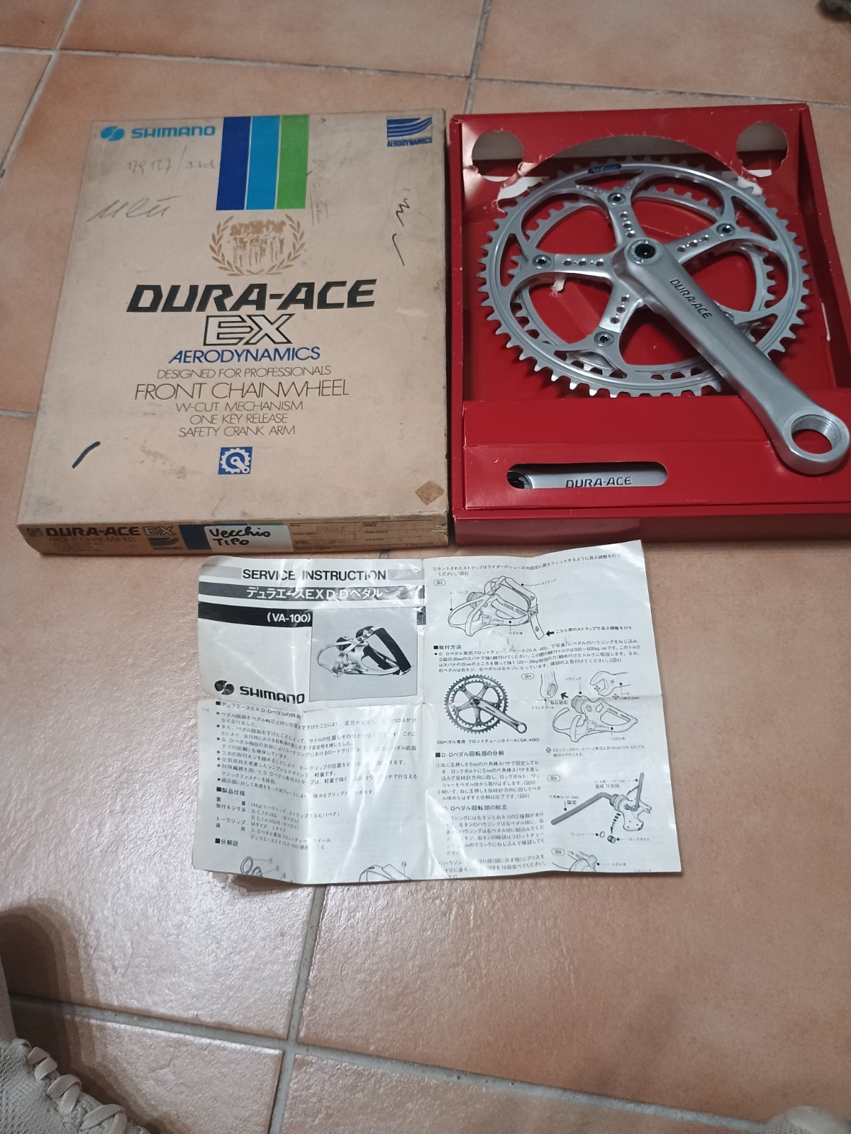 Nos Nib Vintage Crankset Shimano Dura Ace EX W Cut mm 170 Crankset 52/42
