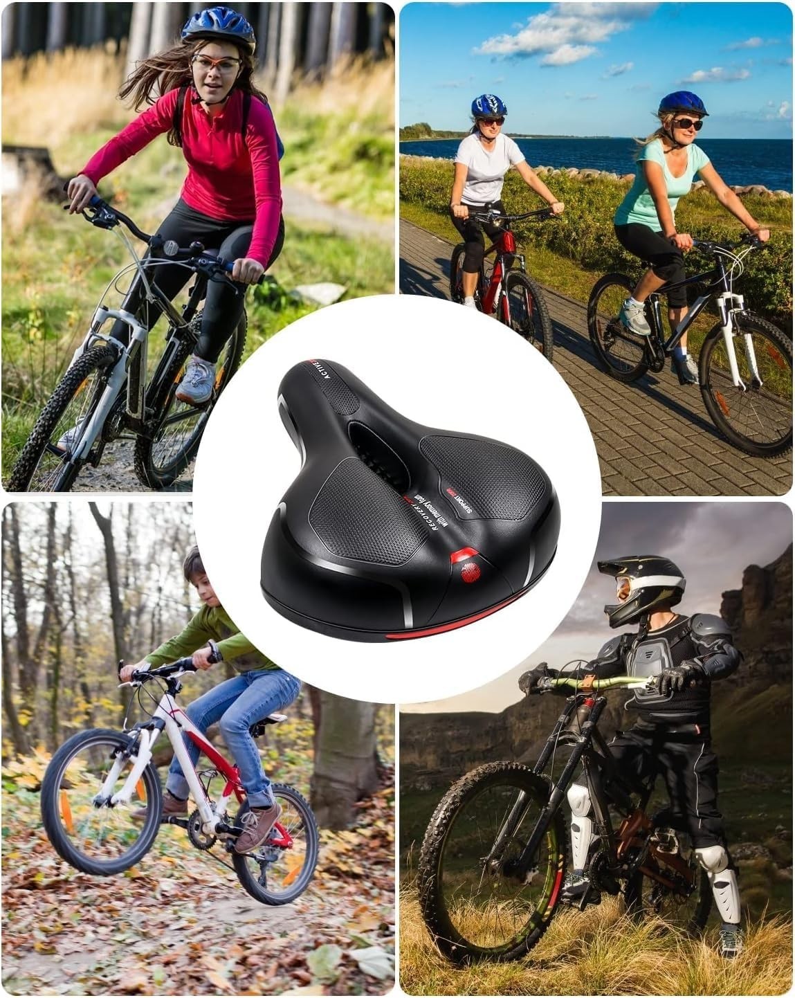 Reflective Waterproof Bike Seat Cushion – Comfortable Gel & Memory Foam Padding