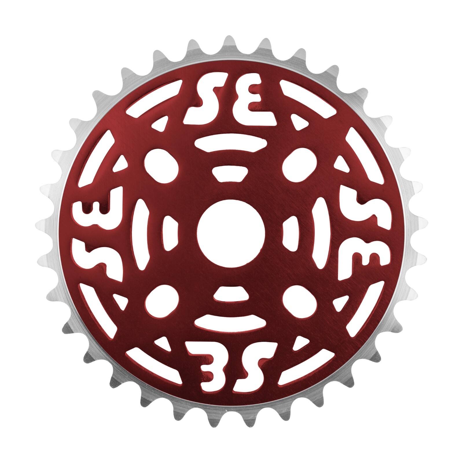 SE Racing Alloy BMX Single Speed Bike Chainring 33 Tooth 1/8″ Anodized Red