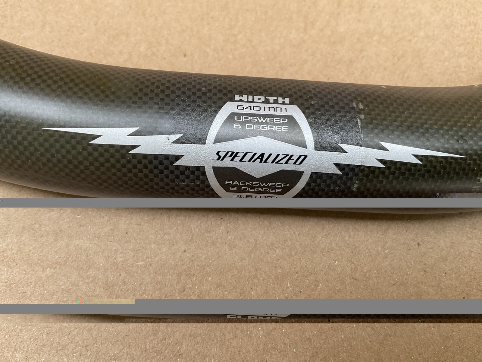 Specialized S-Works XC Carbon Handlebar 640mm 31.8mm Clamp 6° Back Sweep
