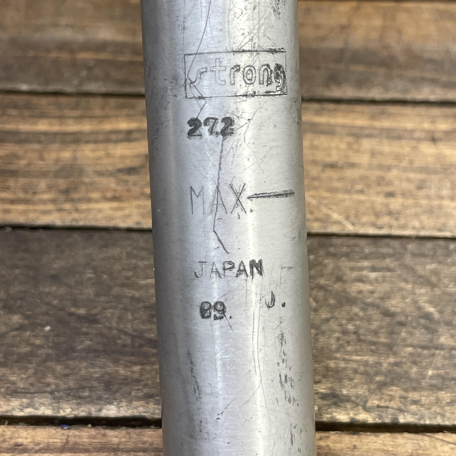 Vintage Strong Seatpost 27.2mm Alloy Silver Japan 1989 27.2 MTB Road Bicycle