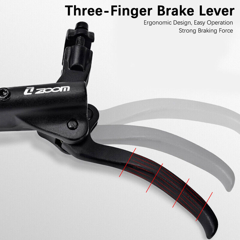 ZOOM 4-Piston Caliper Hydraulic Disc Brake Lever Set Front Rear 160mm Bike Rotor