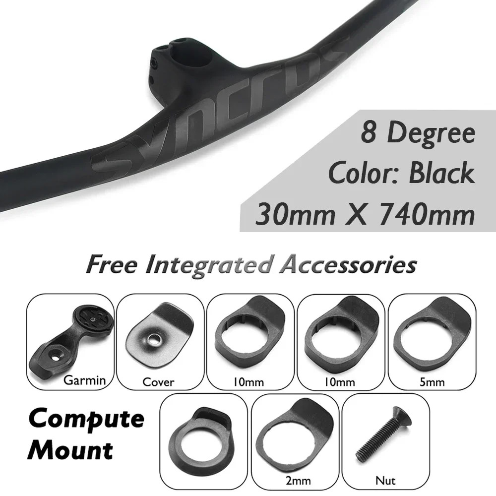 Full Carbon Mountain Bike Integrated Handlebar with Stem 8 Degree 30 40 50mm