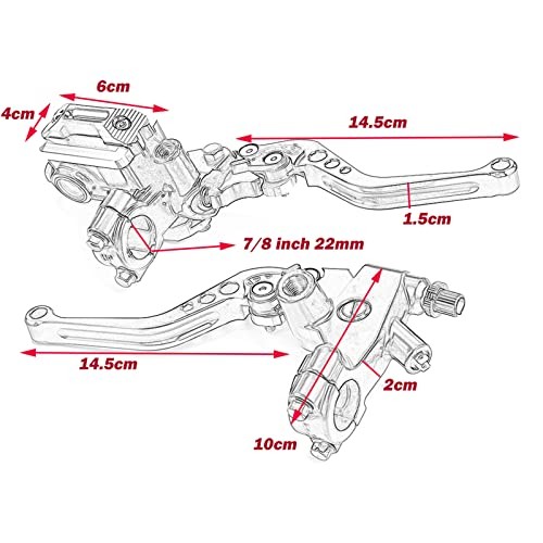Universal 7/8″ 22mm Motorcycle Brake Lever Handlebar Brake Master Cylinder