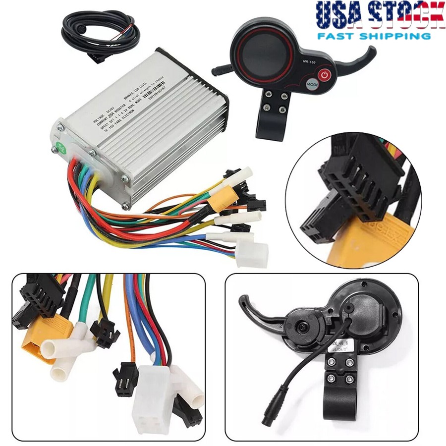 LCD Display + 6 Pin Cable +1200W 48V/25A Brushless Motor Controller For Scooter