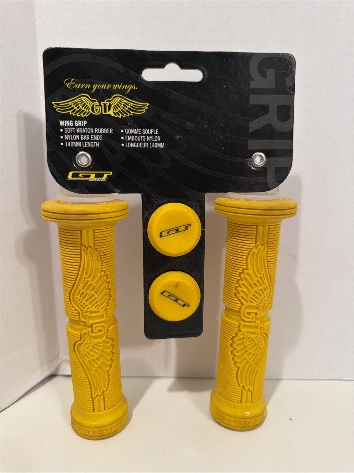 GT BMX Grips Winged Style Dyno Compe Air Wings Yellow Nos