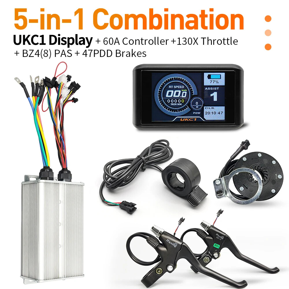 1000W 1500W 2000W 3000W MTB Ebike 60A Sinewave Dual Mode Controller LED Display
