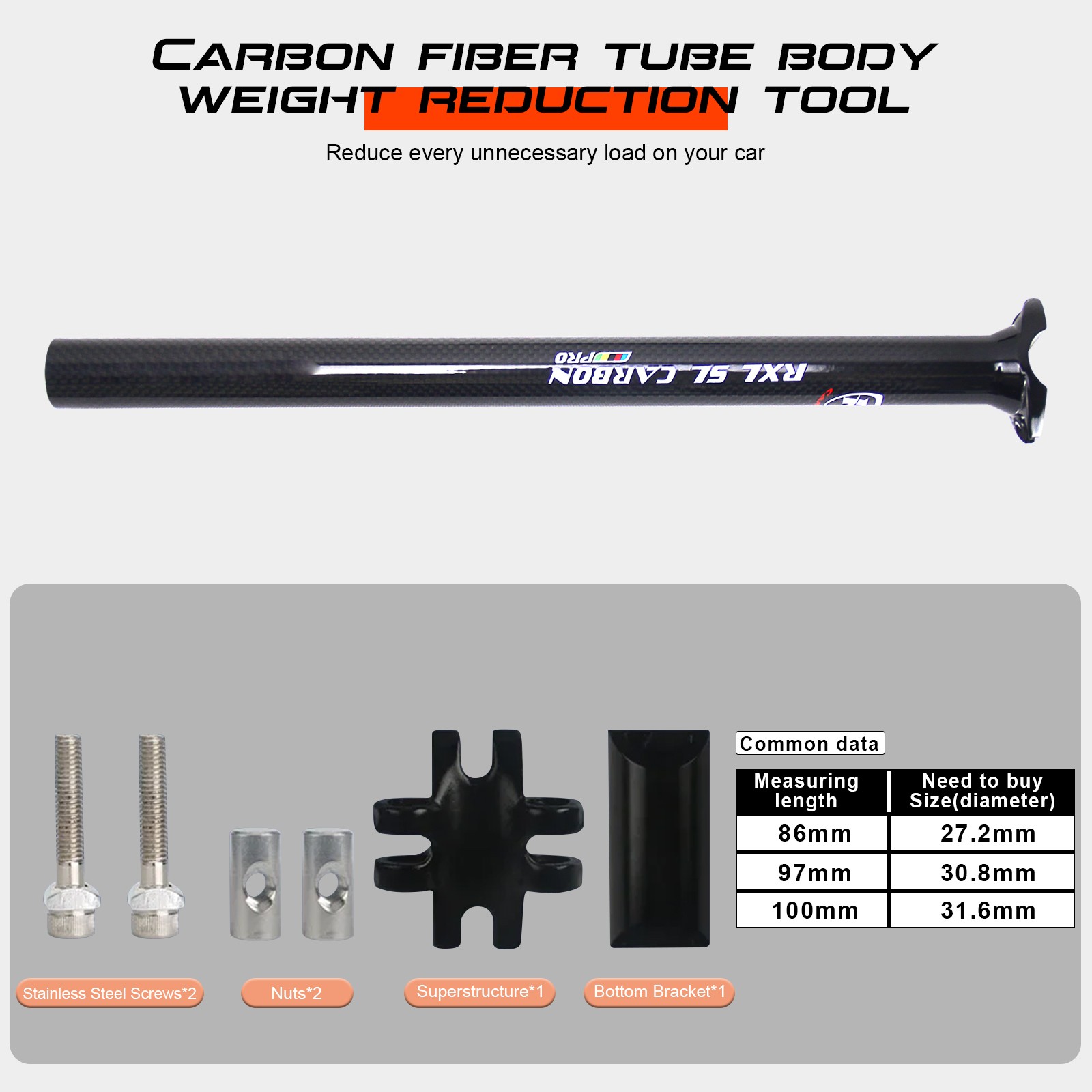 Mountain Bike Seatpost Road Bicycle Carbon Seat Post Tube Glossy 27.2/30.8/31.6
