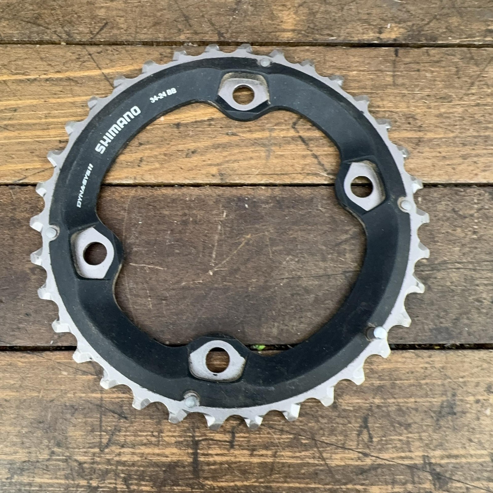 Shimano DynaSys11 Chainring 34 Tooth 34t 4-Arm Asymetrical Black MTB 34-24