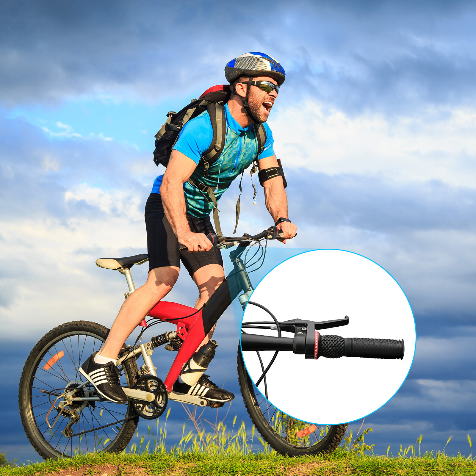 Bicycle Shift Levers Mountain Bike Handlebar Twist Grip Handle Gear Shifter Set