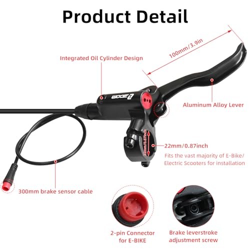 Z00M HB875E Ebike Hydraulic Disc Brake Set, Ebike Brakes+2*180mm Rotors