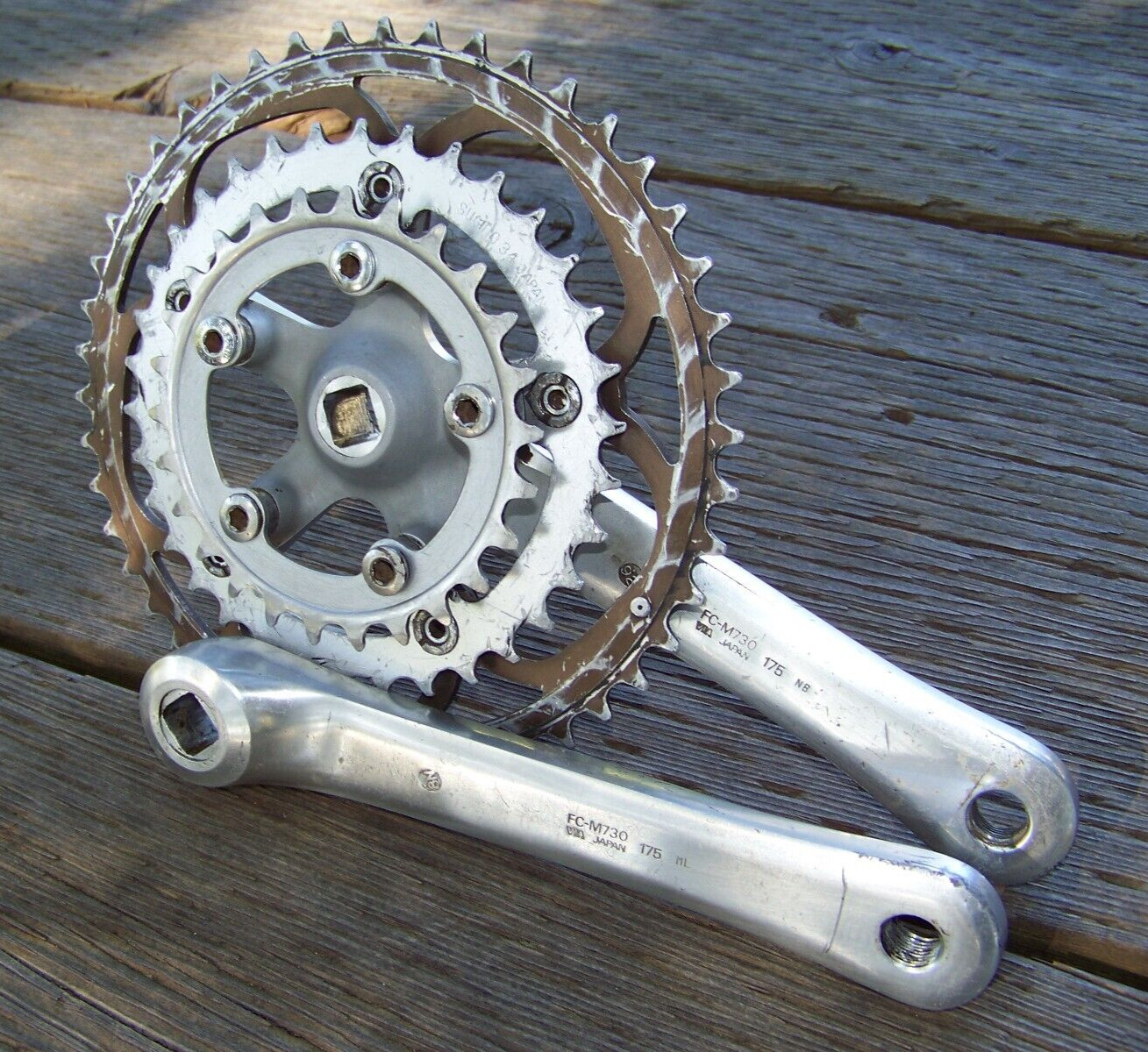 Vintage Shimano Deore XT Crankset-Gold Anodized