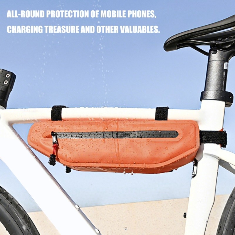 Impermeable Biking Storage Bag Having Secure Attachments And Easy Access