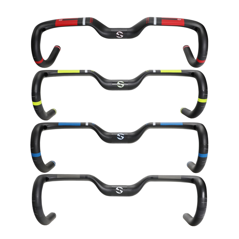 TOSEEK Carbon Fiber Road Bike Rise Handlebar Racing Drop Bar Handlebars 31.8mm