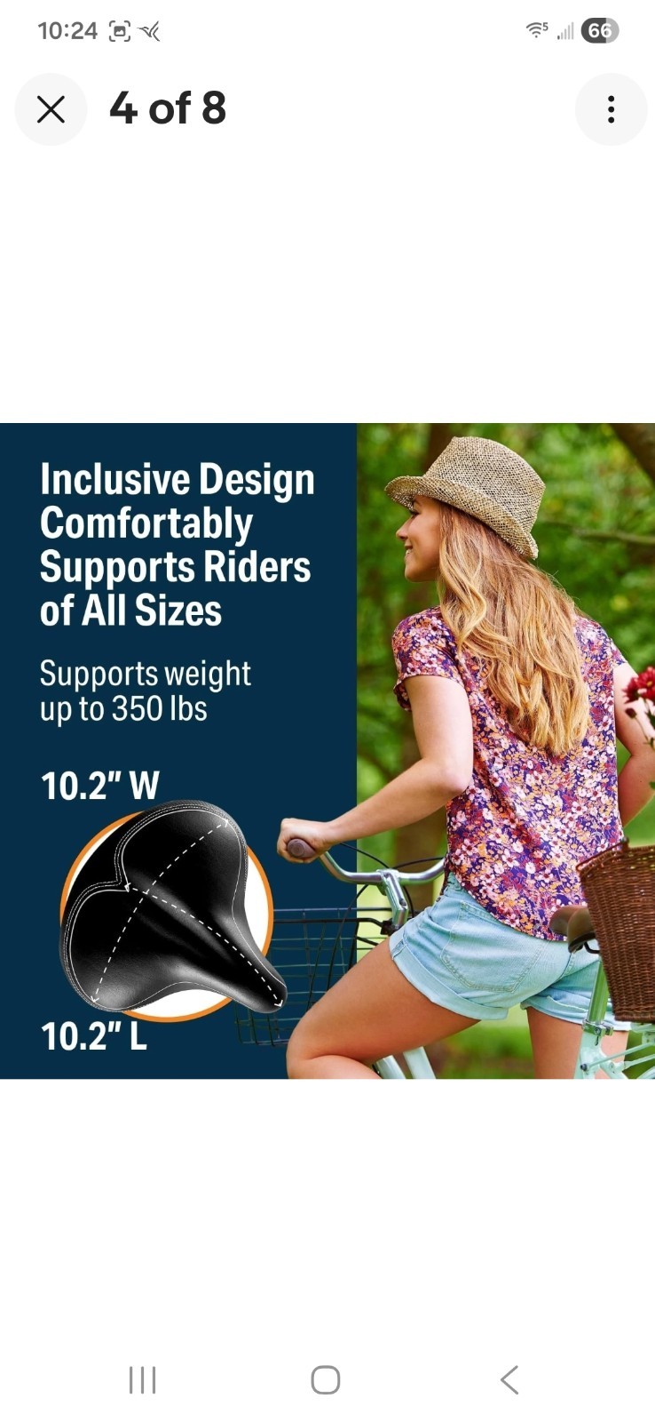 Bikeroo Wide Cruiser Saddle-Comfort Seat-Steel Spring Suspension-Memory Foam