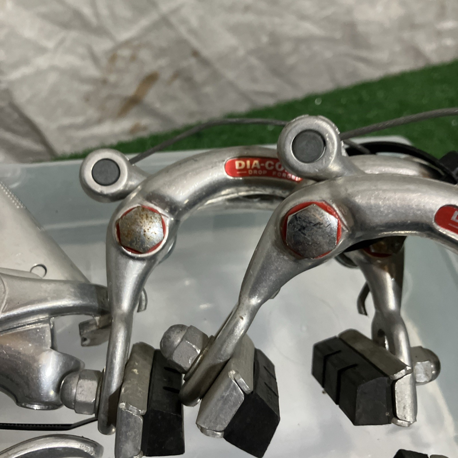 Vintage Dia-Compe Center Pull Brake Calipers Pair Front Rear Japan Levers Road