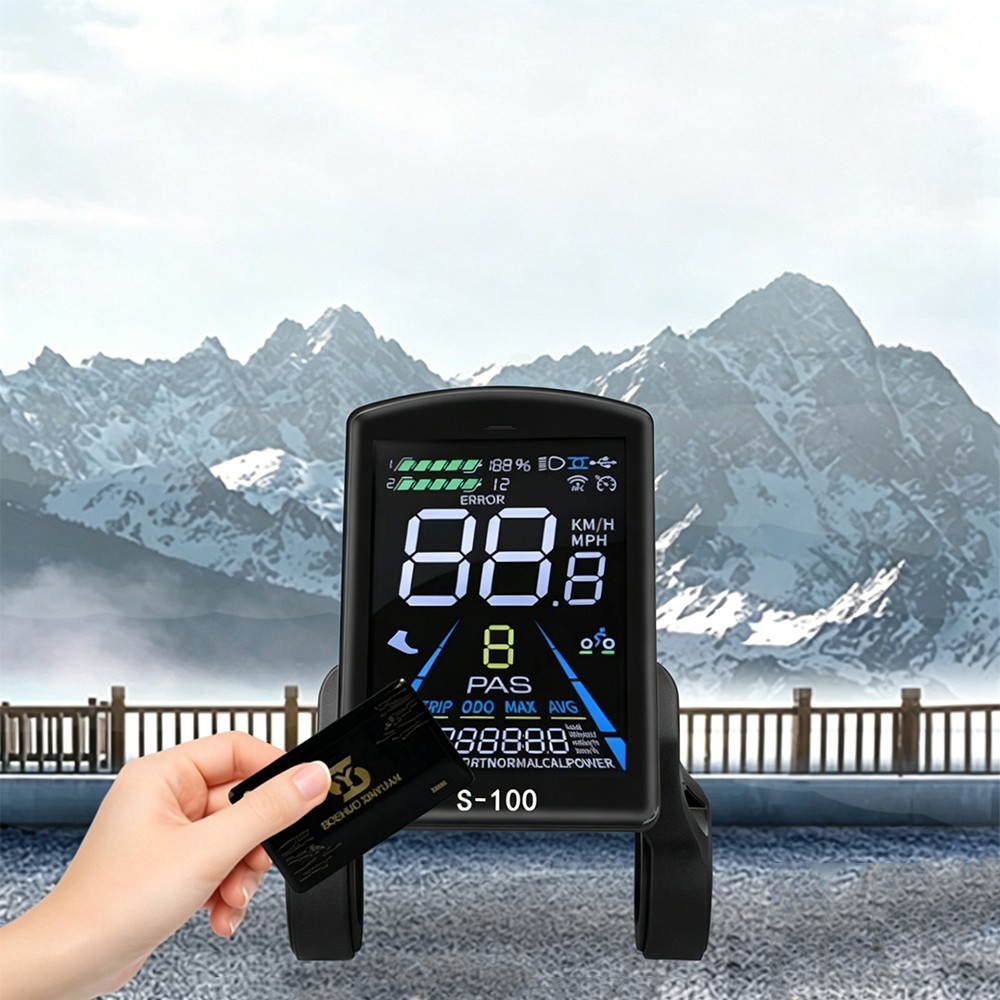 E-Bike LCD Display 24V-72V UART NFC Power Speed Meter Control Panel FS