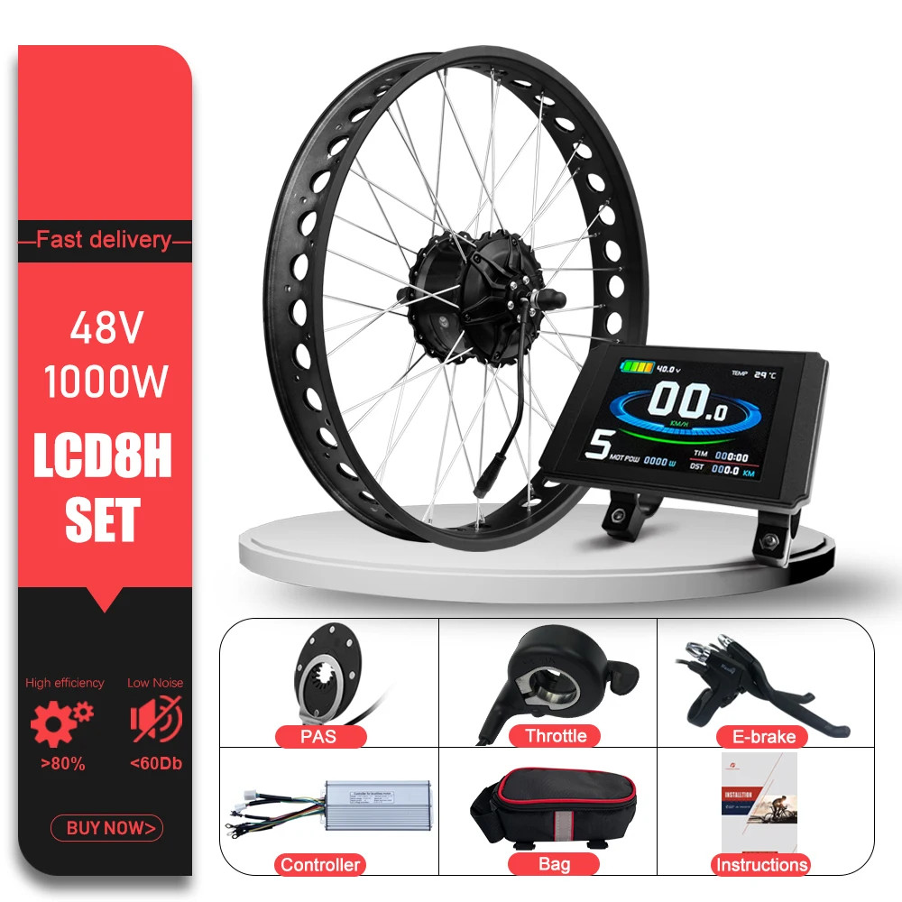 Snow Electric Fat Bike 48V 1000W 4.0 Tyre Brushless Rear Hub Motor Wheel Kit
