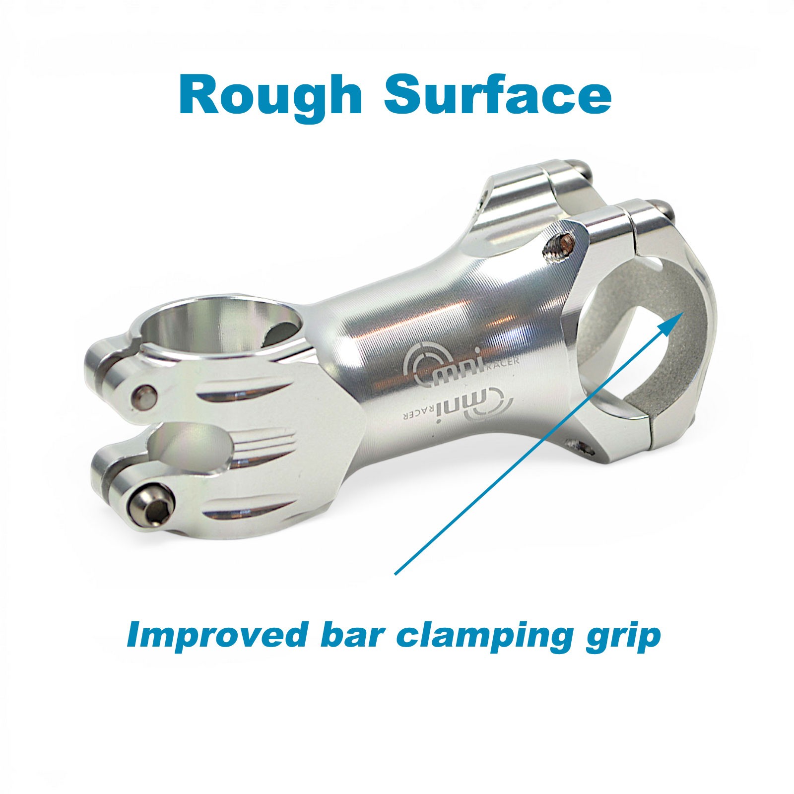 31.8x120mm OMNI Racer WORLDS LIGHTEST RACE-Lite Handlebar Stem & Ti Bolts SILVER
