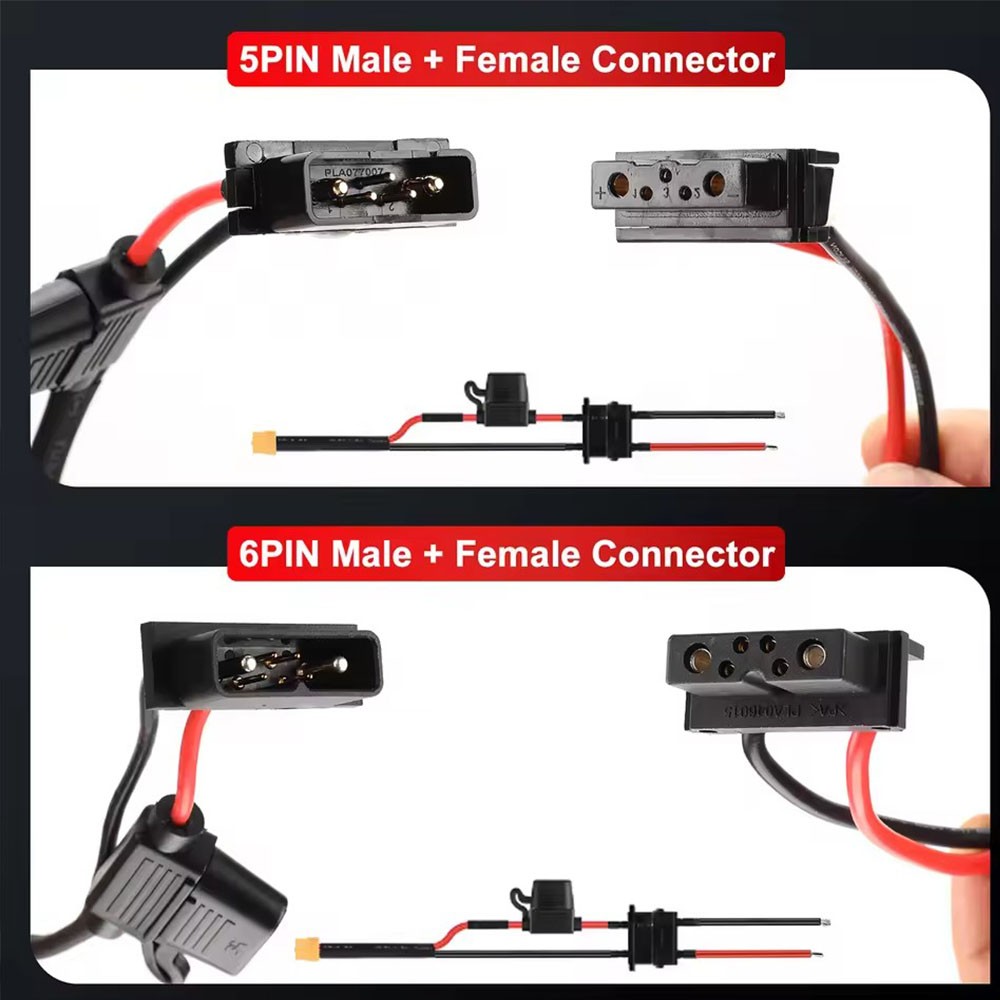 E-bike Hailong Battery Discharge Connector 4Pin/5Pin/6Pin Male&Female XT60 Cable
