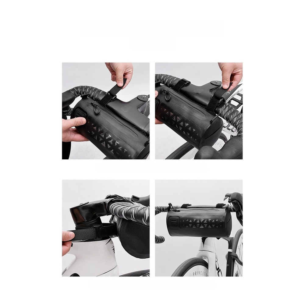 Waterproof Cycling Handlebar Bag with Quick Installation 23x11cm Reflective